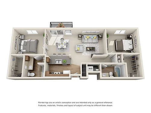 Floor plan Two Bed / Two Bath E