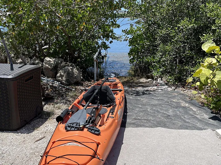 Kayaks and canoe launching area. Not included in rental.