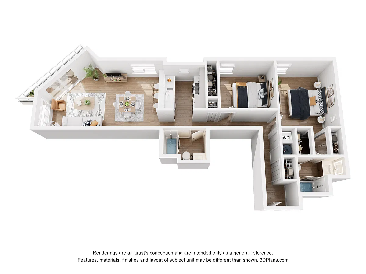 Floor plan 2 bd 2 ba G Balcony Territorial View