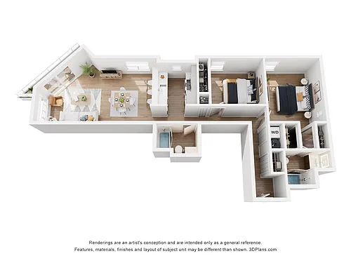 Floor plan 2 bd 2 ba G Balcony Territorial View