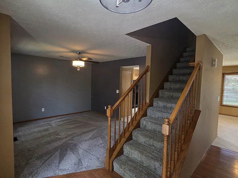 First floor hallway looking into living room or dinning room