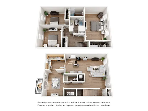 Floor plan 3 bed 2.5 bath Townhome