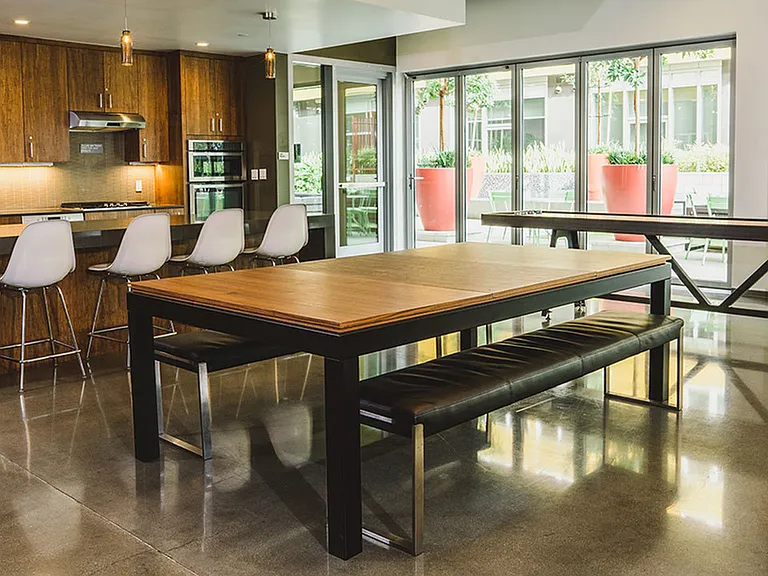 Ample seating options within this clubroom