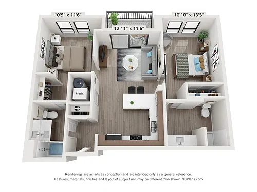 Floor plan 2X2 A