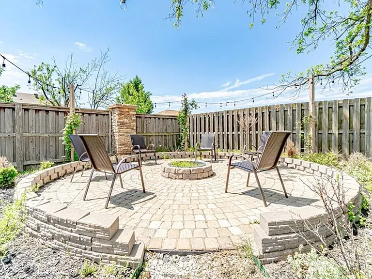 Lit firepit area