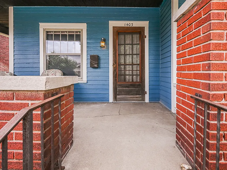 Front entrance and porch (faces west).