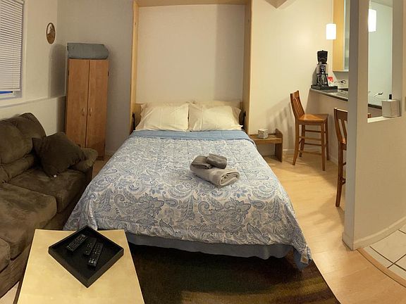 Murphy Bed can be down or up.
