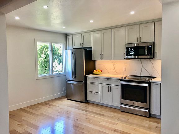 Kitchen windows look into garden