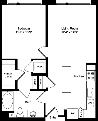 Floor plan One Bed A1
