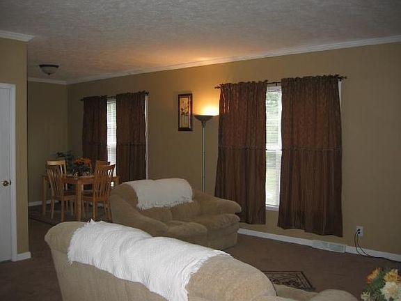 Spacious living room and dining area