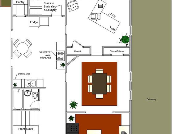 Floor plan of 1st floor of apartment (2nd floor of home)