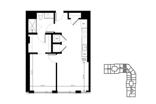 Floor plan A1 1 Bedroom