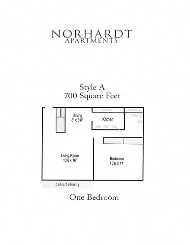 Floor plan 1 Bed 1 Bath