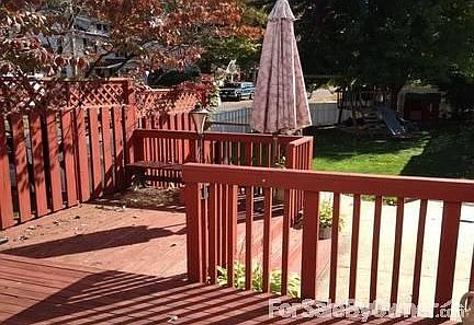 Large rear deck
						:
						Great deck for entertaining and watching the activities in the fenced in yard