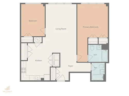 Floor plan Two Bed Two Bath - 06 Line