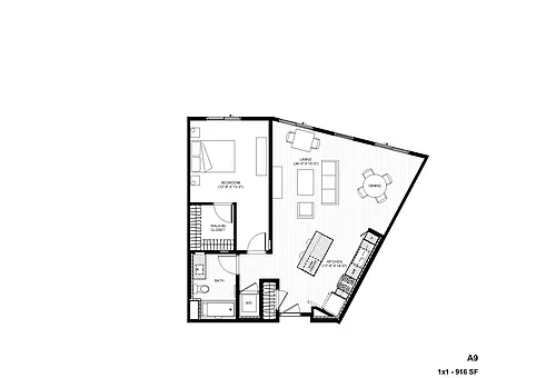 Floor plan A9-RW 1x1