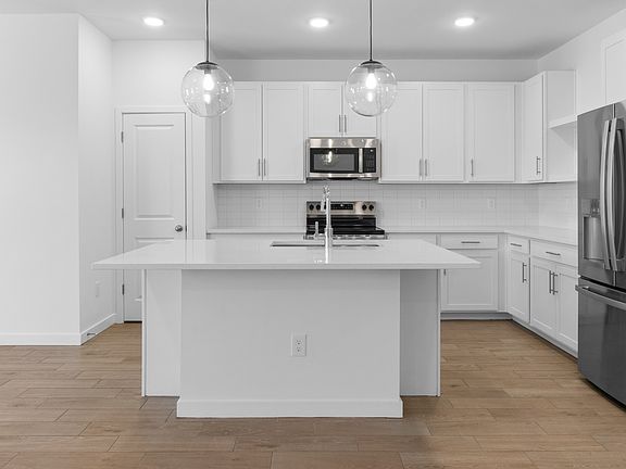Kitchen with pendant lighting