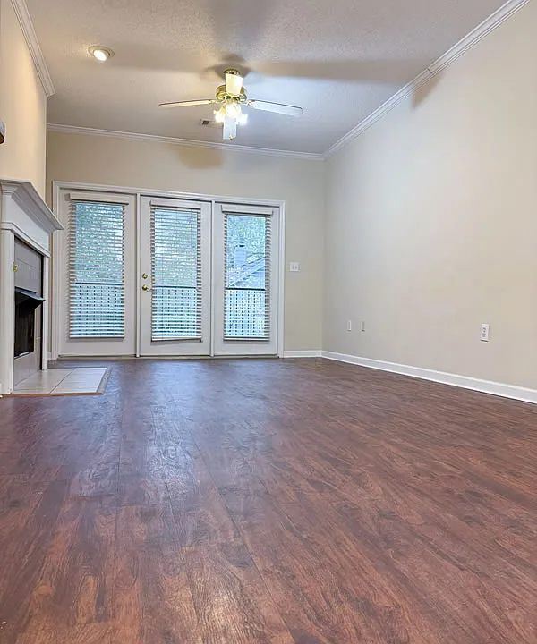 Great room back door opens onto a porch/balcony.