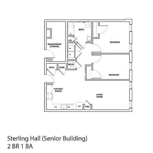 Floor plan 2 Bedroom- Sterling Lodge (Senior 62+)