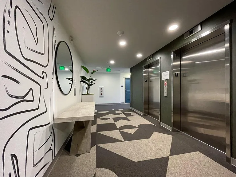 Unique elevator lobbies on every floor
