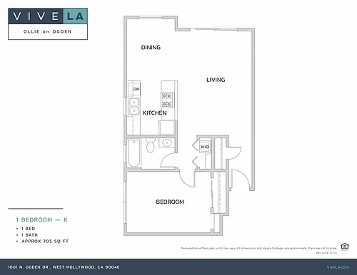 Floor plan 1 Bed / 1 Bath