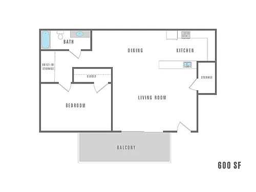Floor plan 1 Bedroom 1 Bath
