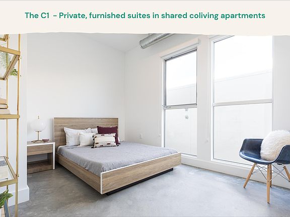 Private room in shared coliving apartment