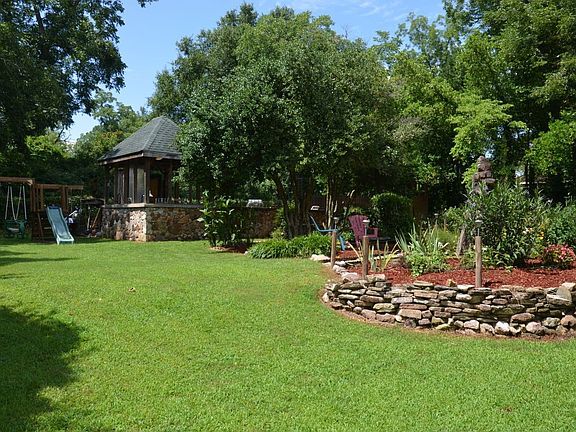 stack stone wall in back
