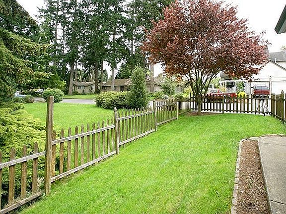 Private backyard with deck