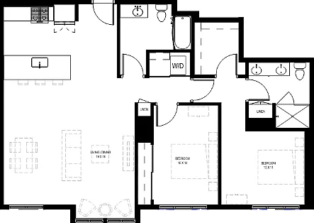 2X2 B floor plan Mercato Grove