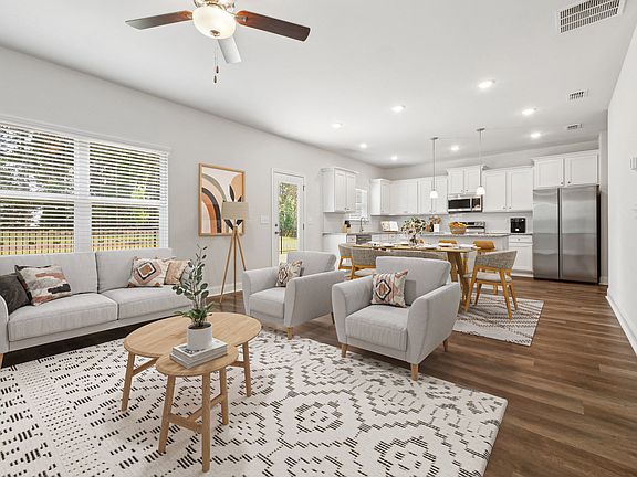 A refined living area offering a graceful view of the home's living and dining space