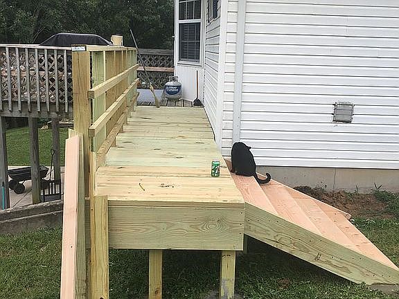 Bridge from deck to yard