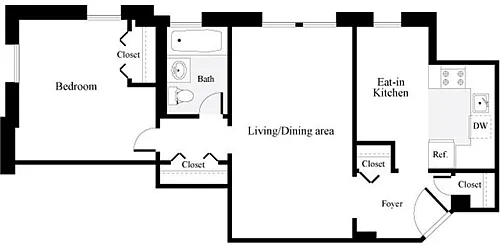 Floor plan 1 Bedroom N