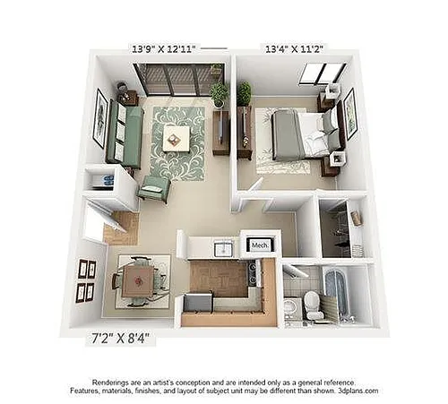 Floor plan 1B