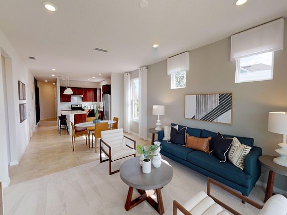 Model Representation Open layout with connecting tile floors