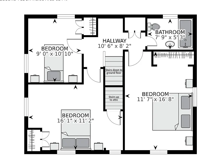 Floor plan of second floor