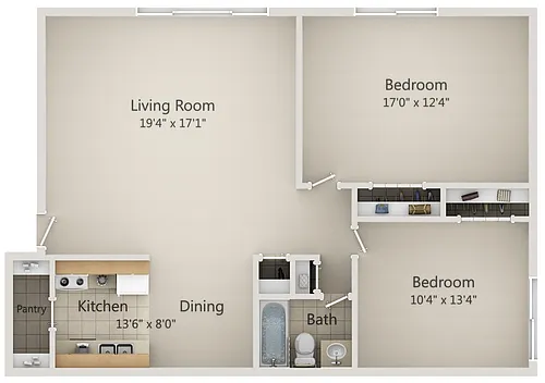 Floor plan 2 bedroom PENN GROVE