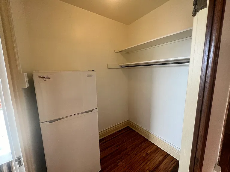 Dressing room. The refrigerator can be moved to a number of locations.