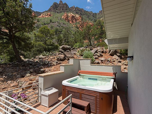 Hot tub on patio off master bedroom