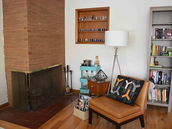 North side living room fireplace