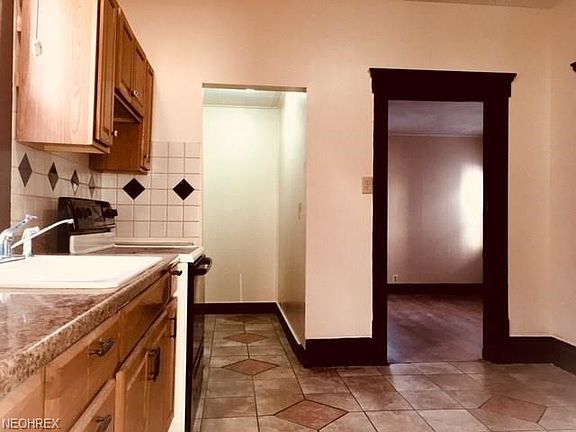 Kitchen off of the side entrance.
