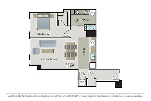 Floor plan One Bed One Bath B4