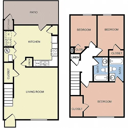 Floor plan 3 BR Townhome