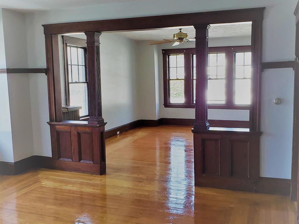 Dining room and living room from the kitchen entryway