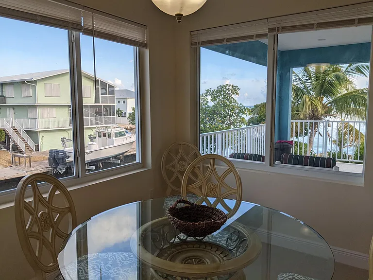 View from the dining area out to the canal & Ocean.
