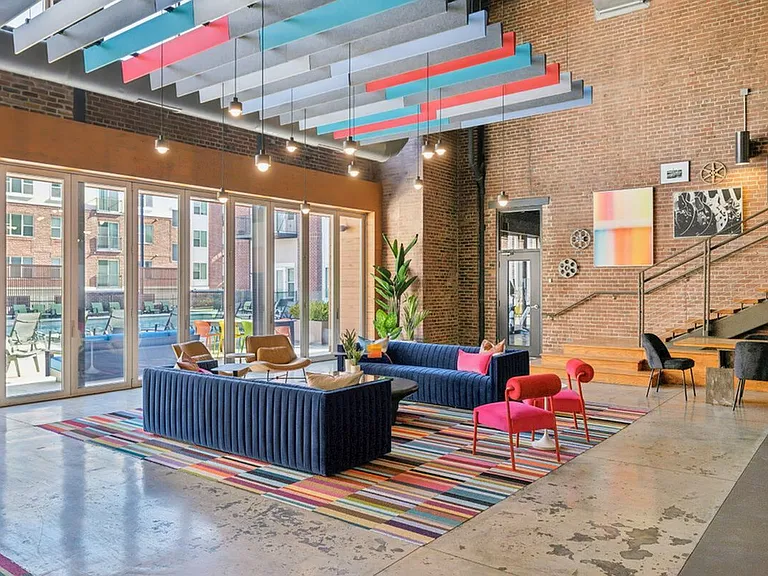 Be inspired by the vibrant colors of this stylish coworking space with playful decor at Apt CoWork at The Melrose