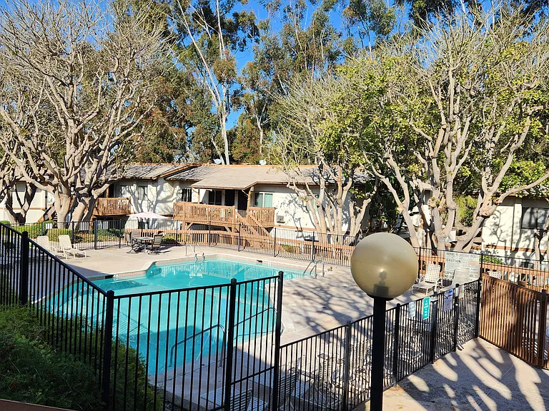 Large pool with spacious seating.