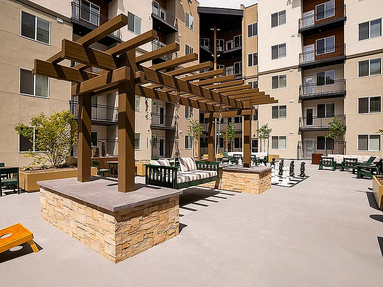 Zen Garden Courtyard at Current Apartments