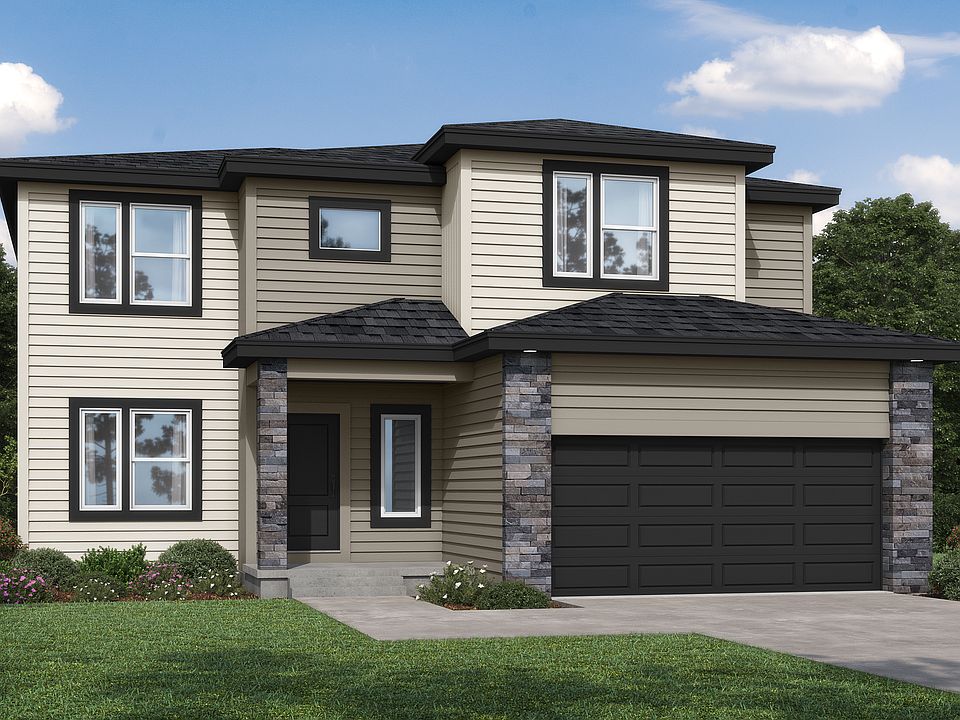 Modern Prairie elevation - 2 car