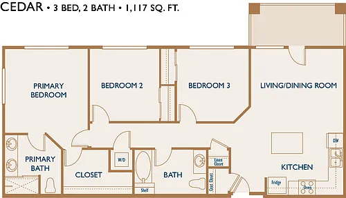 Floor plan 3-Bedroom